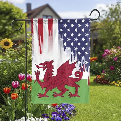 Vertical Garden - Welsh American Flag Friendship Usa Vertical Garden Flag