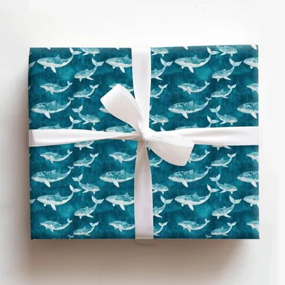 It Ends Whale - Gift Wrap for Christmas, Holidays Wrapping Paper, Christmas Wrapping Paper