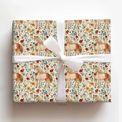 Garden Day with the Shetland - Gift Wrap for Christmas, Holidays Wrapping Paper, Christmas Wrapping Paper