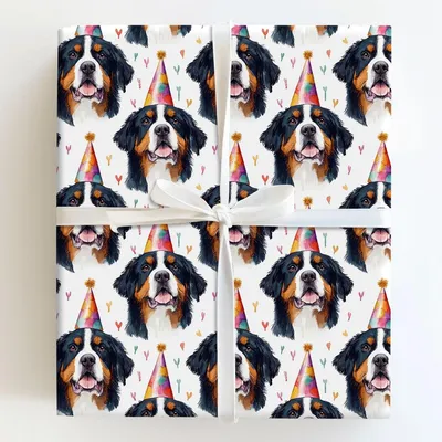Berner Bash - Gift Wrap for Christmas, Holidays Wrapping Paper, Christmas Wrapping Paper