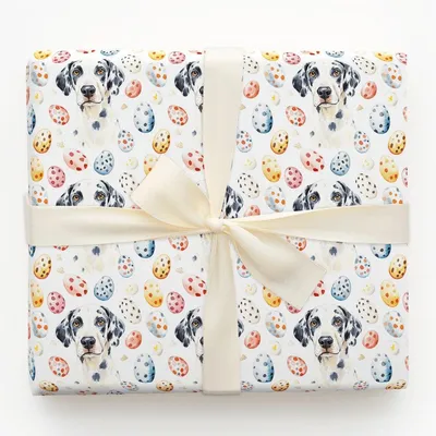 Easter Eggs with the Dalmatian - Gift Wrap for Christmas, Holidays Wrapping Paper, Christmas Wrapping Paper