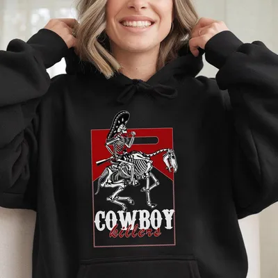 Marlboro Cowboy Killers Hoodie – With Skeleton Rider Graphic Design, Warm Hoodie Style Top For Vintage Streetwear Fans