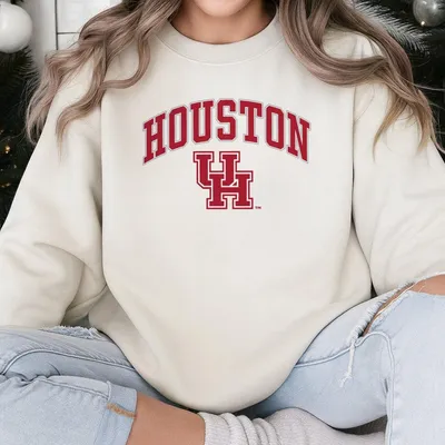 Houston Cougars Black Sweatshirt Ncaa Official Apparel Bold Team Logo Sweatshirt Collegiate Style Sweatshirt Perfect Game Day