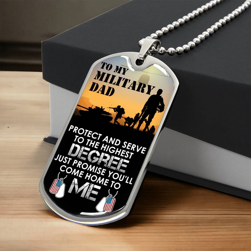 Gift For Military Dad - Dog Tag Luxury Military Necklace - Army Tag Necklace, Dog Tag