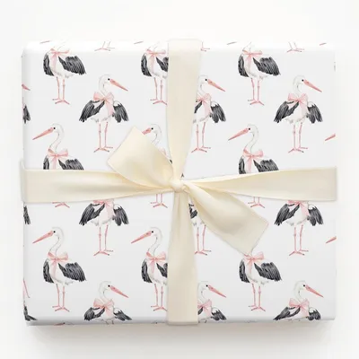 Stork Adorable - Gift Wrap for Christmas, Holidays Wrapping Paper, Christmas Wrapping Paper