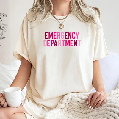 Pink Emergency Department T-Shirt, October Er Nurse, Emergency Dept T-Shirt, Ed Er Emergency Room Doctor Staff, Breast Cancer Gift