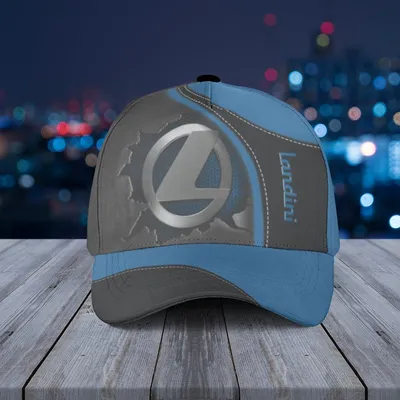 Baseball Cap Landini Gear Logo With Blue Panel And Stitched Seam Industrial Design Baseball Cap