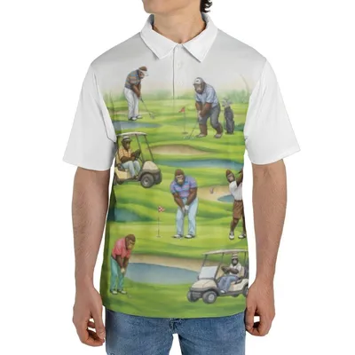 Funny Bigfoot Tropical Golf Polo Polo Shirt For Men Women, Summer Golfer Gift Lightweight Outfit For Golf Cart Sasquatch Fans