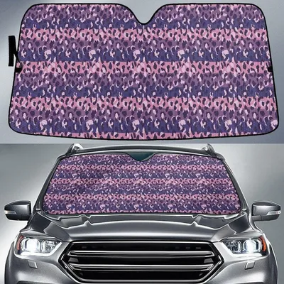 Pink To Purple Tone Tiny Leopard Skin Texture Striped Car Sun Shades Cover Auto Windshield PrintSyde