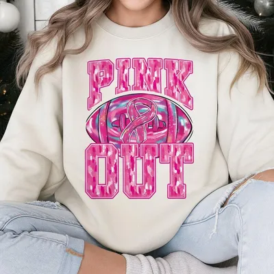 Pink Out Football Sweatshirt Retro Game Day Football Sweatshirt Trendy Football Mama Touchdown Season