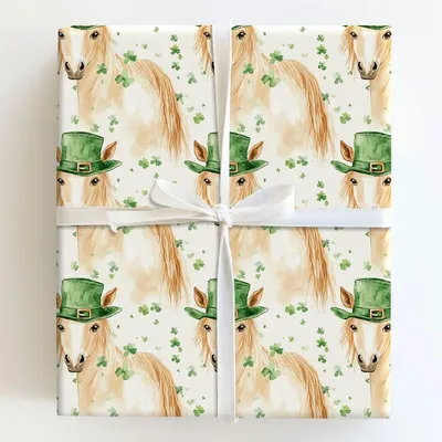Leprechaun Haflinger - Gift Wrap for Christmas, Holidays Wrapping Paper, Christmas Wrapping Paper