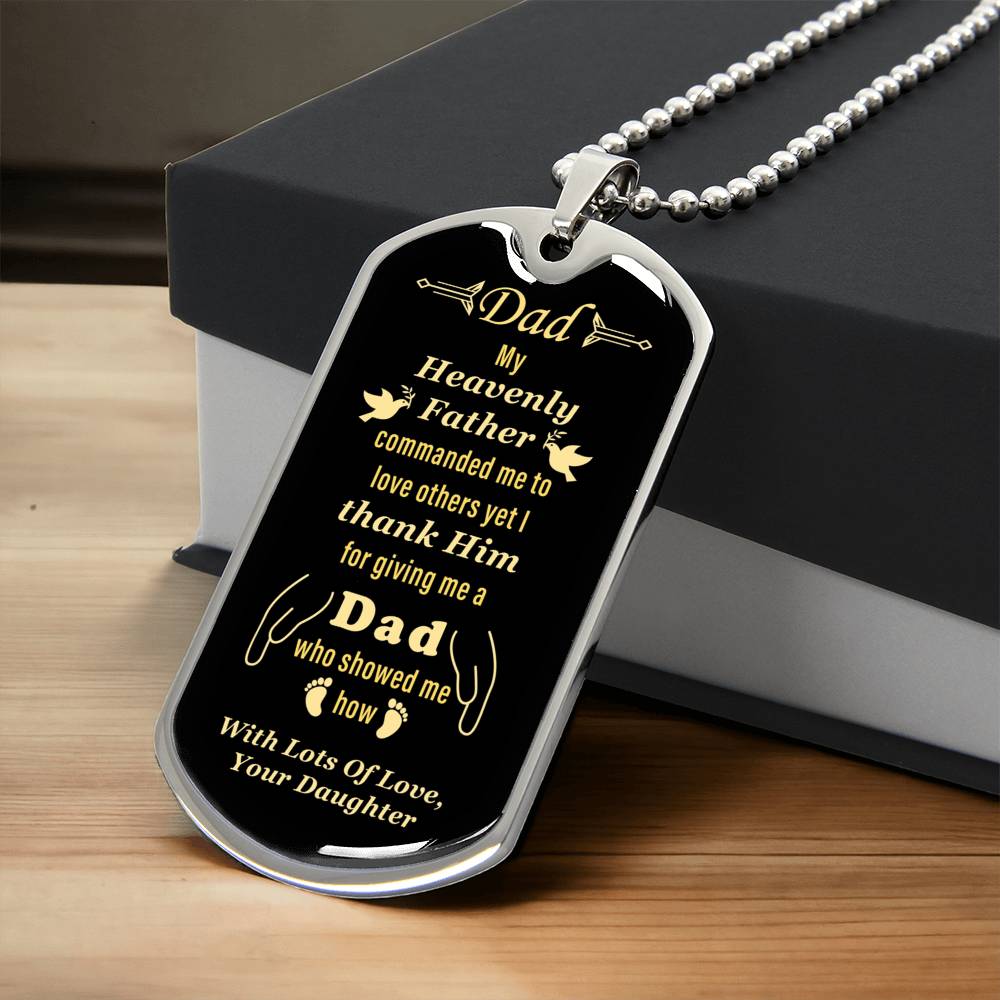 Emotional Father's Day Greeting Dogtag - Army Tag Necklace, Dog Tag