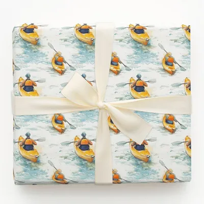 Kayak with Dad - Gift Wrap for Christmas, Holidays Wrapping Paper, Christmas Wrapping Paper