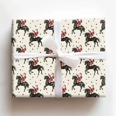 Giddy Up Ho Ho - Gift Wrap for Christmas, Holidays Wrapping Paper, Christmas Wrapping Paper