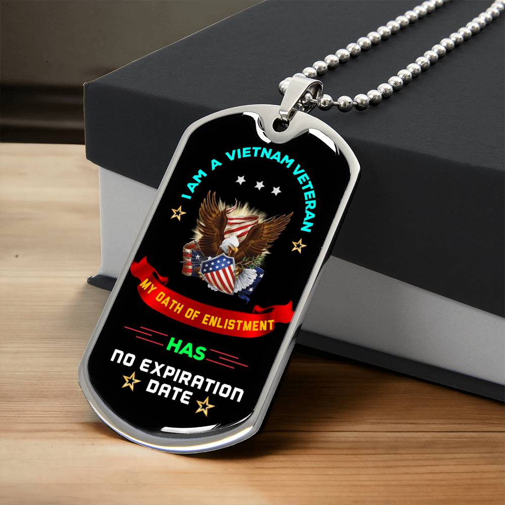Vietnam Veterans Dog Tag - Army Tag Necklace, Dog Tag