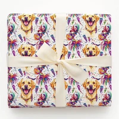 Mardi Gras Red Golden - Gift Wrap for Christmas, Holidays Wrapping Paper, Christmas Wrapping Paper