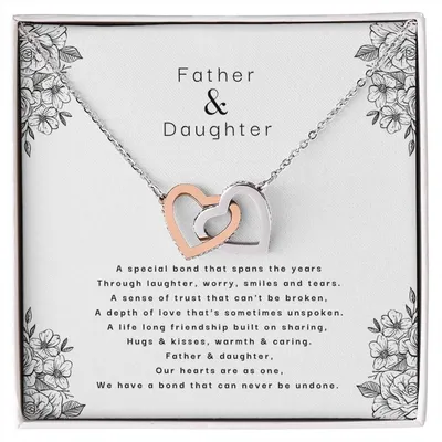 Father & Daughter - An Unbreakable Bond Interlocking Hearts Necklace