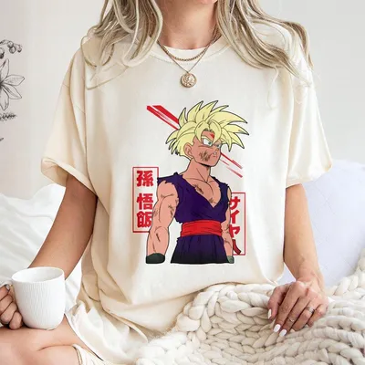 Super Saiyan Gohan T-Shirt Dragon Anime Graphic T-Shirt For Dbz Fans Unisex Streetwear Top For Men Women Saiyan Warrior T-Shirt