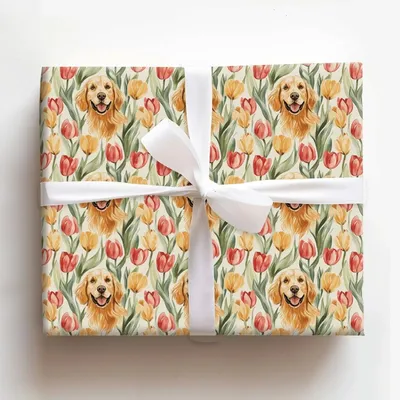 Tulip Trotter - Gift Wrap for Christmas, Holidays Wrapping Paper, Christmas Wrapping Paper