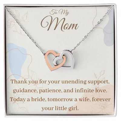 Thank You For Your Unending Support Interlocking Hearts Necklace