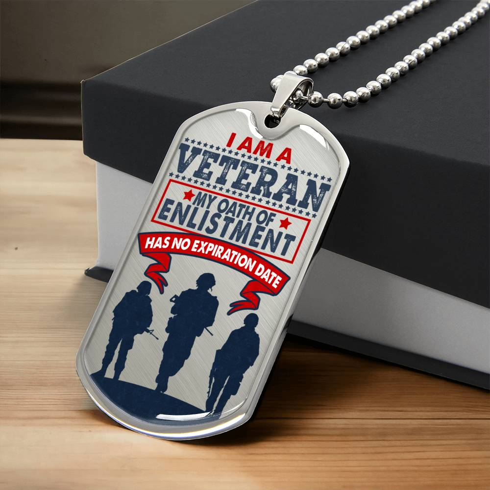 I Am A Veteran - Personalized Dog Tags , Love Freedom, Proud Female Veteran Dog Tag - Army Tag Necklace, Dog Tag