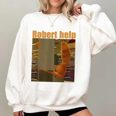 Funny Internet Trend Meme Sweatshirt Marcus The Worm Robertt Help Viral Graphic Unisex Sweatshirt