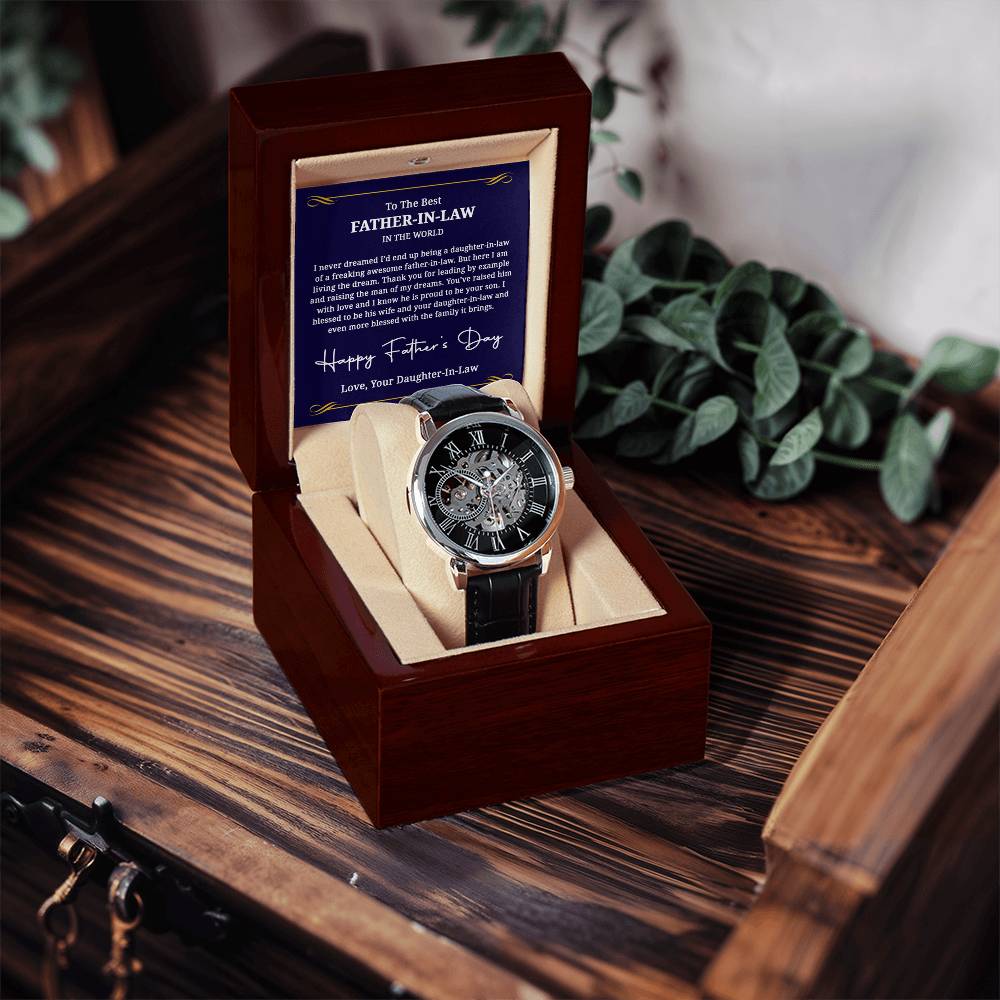To The Best Father-In-Law Watch  Gift For Father-In-Law Openwork Watch