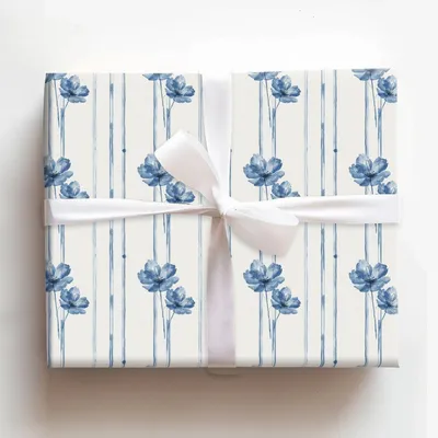 Willow you Blue - Gift Wrap for Christmas, Holidays Wrapping Paper, Christmas Wrapping Paper