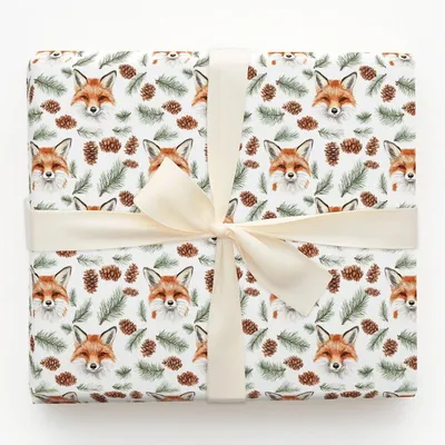 Fox Tracks - Gift Wrap for Christmas, Holidays Wrapping Paper, Christmas Wrapping Paper