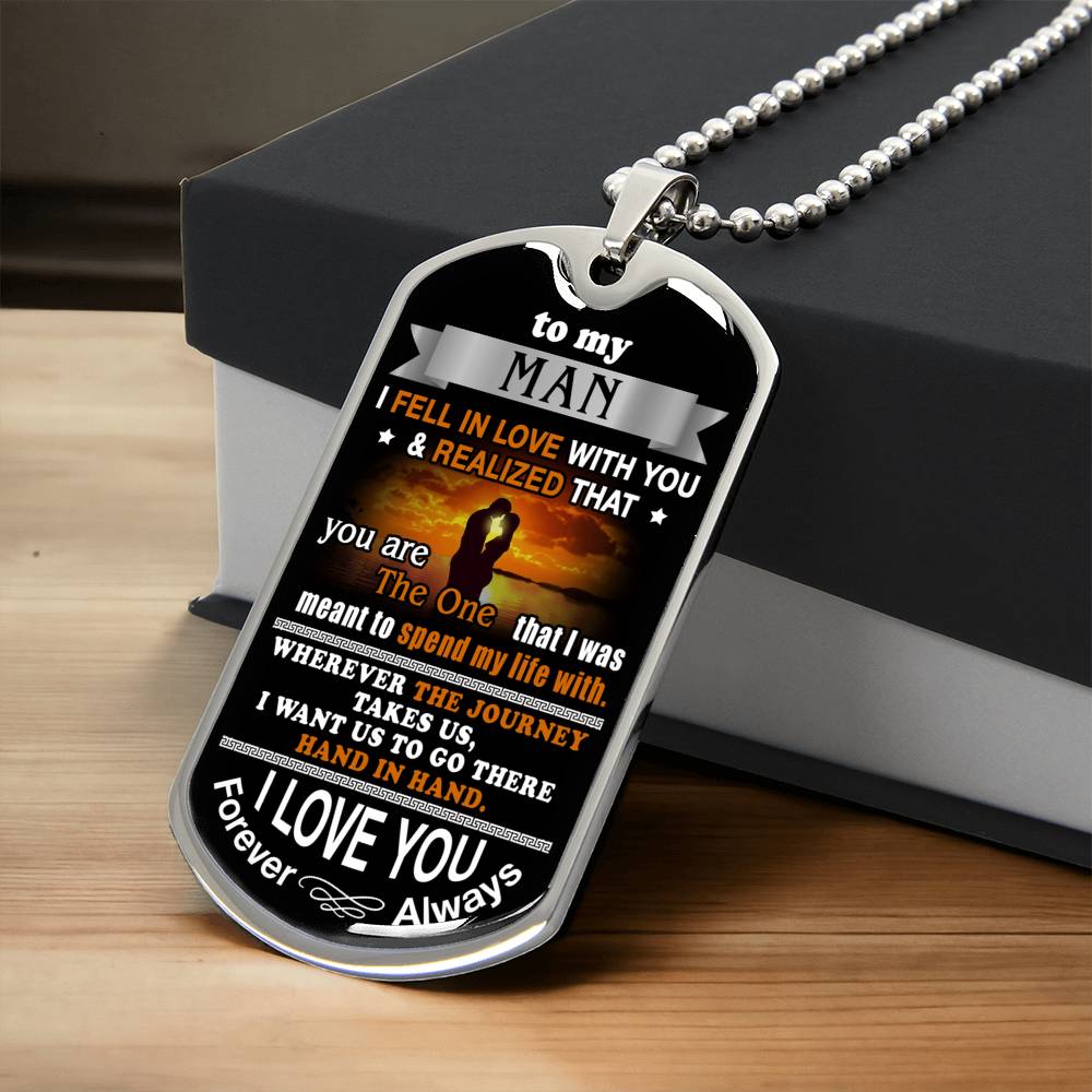 Gift For Your Man - Hand In Hand - Dog Tag - Army Tag Necklace, Dog Tag