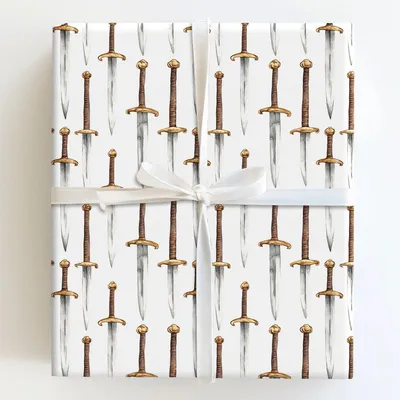 Sword Call Mate - Gift Wrap for Christmas, Holidays Wrapping Paper, Christmas Wrapping Paper