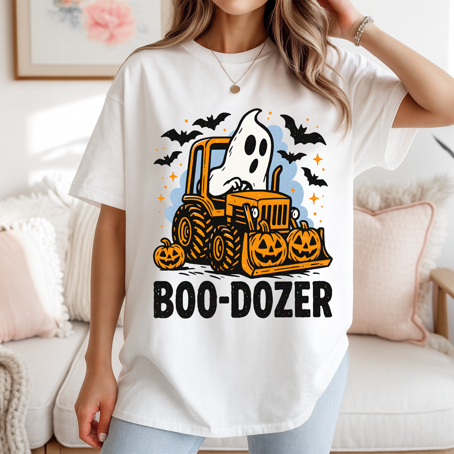 Boo-Dozer Halloween T-Shirt – Funny Tractor Graphic Tee