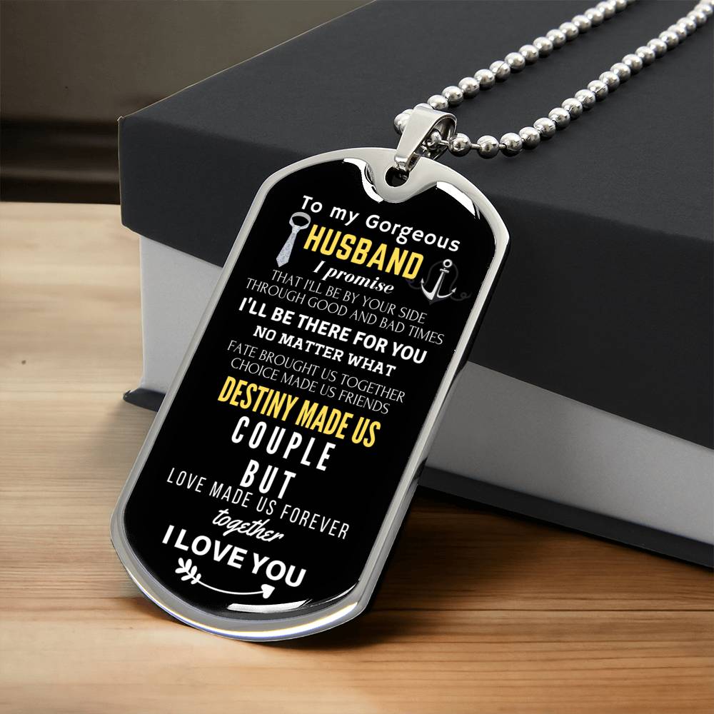 Military Dog Tag For Husband - Army Tag Necklace, Dog Tag