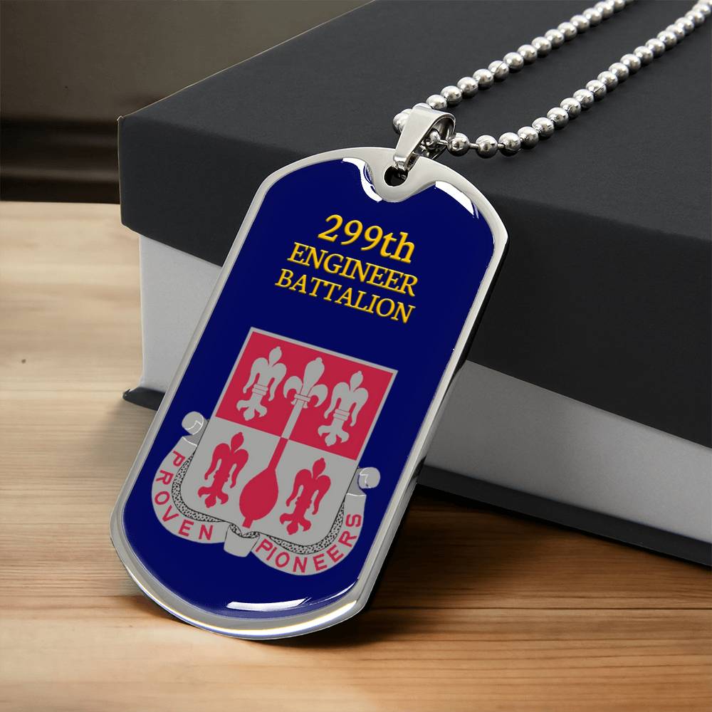 Awesome Dog Tag For 299Th Engineer Battalion - Army Tag Necklace, Dog Tag