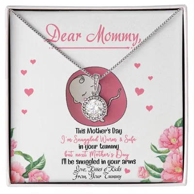 Dear Mommy - From Your Tummy - Mother's Day Gift - Luxury Necklace, Baby Bump Gift, Expecting Mom Gifts, To My Mommy From Tummy, Necklace Pendant For Her, Pregnancy Gift For Mommy, Gift For Mommy From Baby Bump, Mom Necklace Jewelry