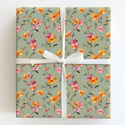 Buds and Blossoms - Gift Wrap for Christmas, Holidays Wrapping Paper, Christmas Wrapping Paper