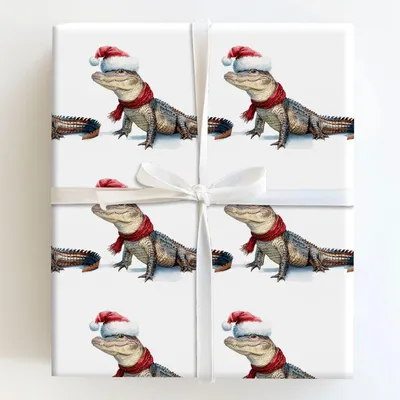 Gator Greetings - Gift Wrap for Christmas, Holidays Wrapping Paper, Christmas Wrapping Paper