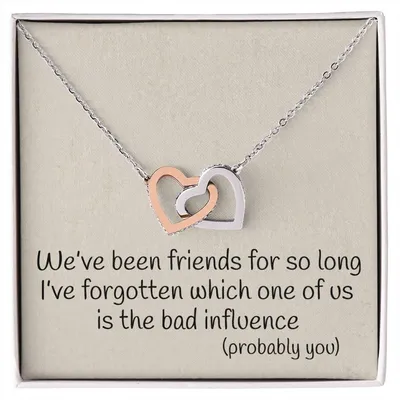Best Friend Probably You Funny Interlocking Heart Necklace Best Friend Gift Bff Gift Interlocking Hearts Necklace
