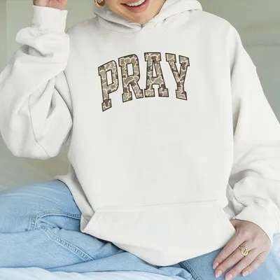 Camo Pray Hoodie, Pray Camo Hoodie, Christian Faith Graphic Hoodie For Men And Women, Spiritual Bible Verse Top, Religious Prayer Outfit