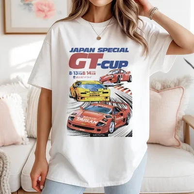 2025 Fashion Summer Men Women Gt Cup T-Shirt Vintage Racing Cotton Tops T-Shirt Retro Graphic Clothing Daily Casual Stylish