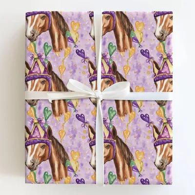 Mardi Gras Tennessee Walking Horse - Gift Wrap for Christmas, Holidays Wrapping Paper, Christmas Wrapping Paper