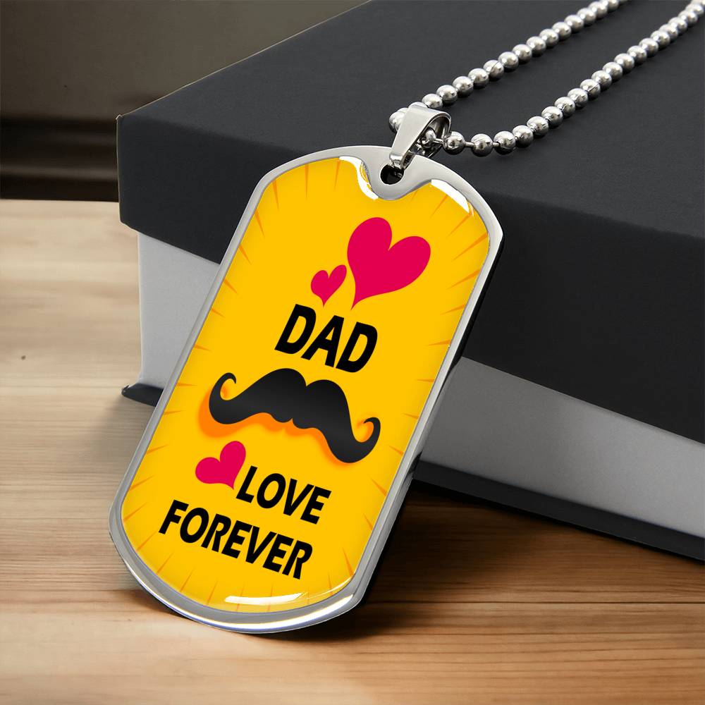 Men's Engravable Dog Tag Pendant Box Chain Necklace Gift For Dad - Army Tag Necklace, Dog Tag