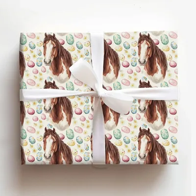 Easter Eggs with the Clydesdale - Gift Wrap for Christmas, Holidays Wrapping Paper, Christmas Wrapping Paper