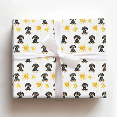 Sunny Day with the Dachshunds - Gift Wrap for Christmas, Holidays Wrapping Paper, Christmas Wrapping Paper