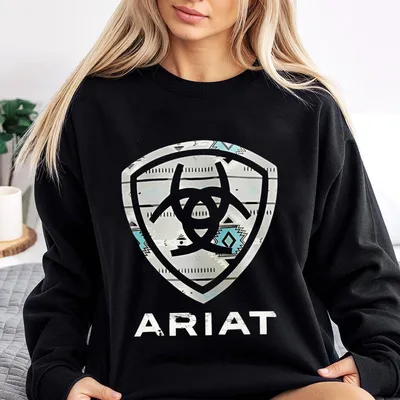 Ariat Men’S Black Graphic Sweatshirt Sweatshirt With American Flag Logo Front & Back Print,Patriotic Usa Style Casual Western Cowboy Comfortable Sweatshirt