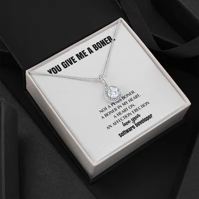 You Give Me A Heart Boner, An Affection Erection, Eternal Hope Necklace, Funny & Sarcastic Love For Her, ♥ Mature, Best Funny gag Gifts for Software Developer Wife On Special Days