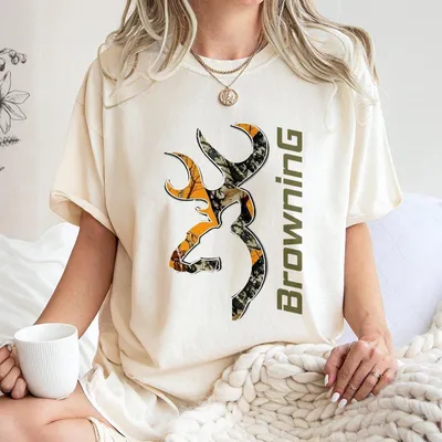 Browning Deer Camo T-Shirt, Browning Hunting Gear T-Shirt, Unisex T-Shirt For Hunting And Outdoor Enthusiasts, Graphic T-Shirt For Men, For Women