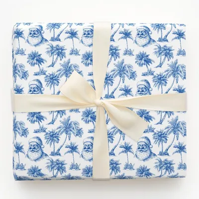 Miami Sun with Santa - Gift Wrap for Christmas, Holidays Wrapping Paper, Christmas Wrapping Paper