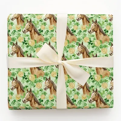 Golden with the Saddlebred - Gift Wrap for Christmas, Holidays Wrapping Paper, Christmas Wrapping Paper