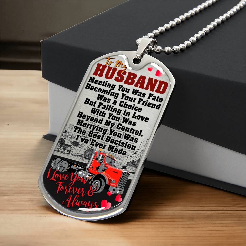 Dog Tag Necklace Gift - Driver Profession - Driver Husband Gift - Gift From Wife - Driver's Wife - Driver Jobs - Army Tag Necklace, Dog Tag